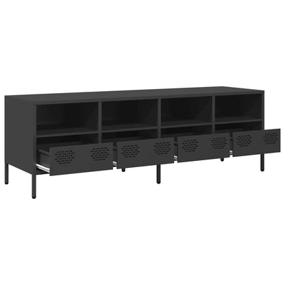 Mobile TV Nero 135x39x43,5 cm in Acciaio Laminato a Freddo | homemem39