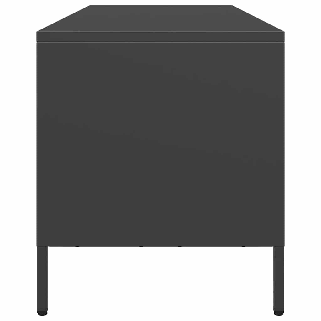 Mobile TV Nero 135x39x43,5 cm in Acciaio Laminato a Freddo | homemem39