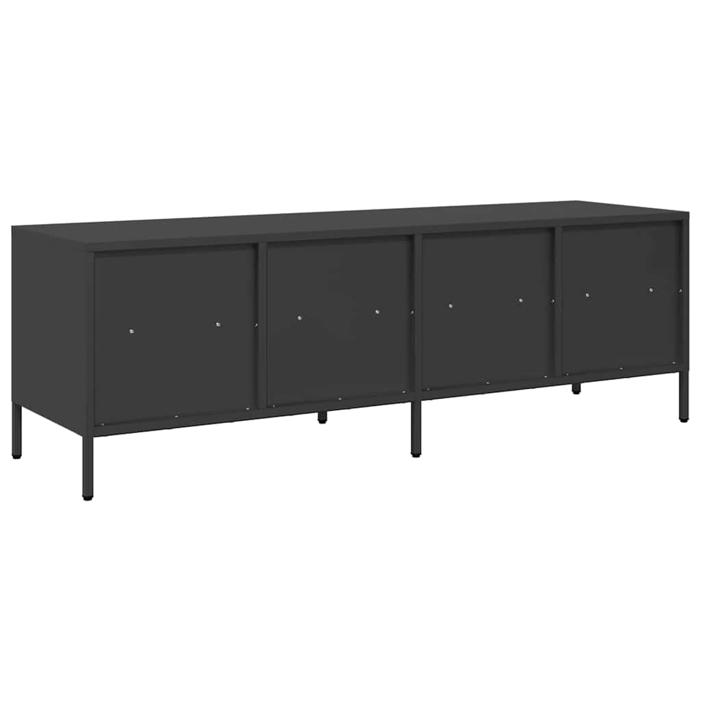 Mobile TV Nero 135x39x43,5 cm in Acciaio Laminato a Freddo | homemem39