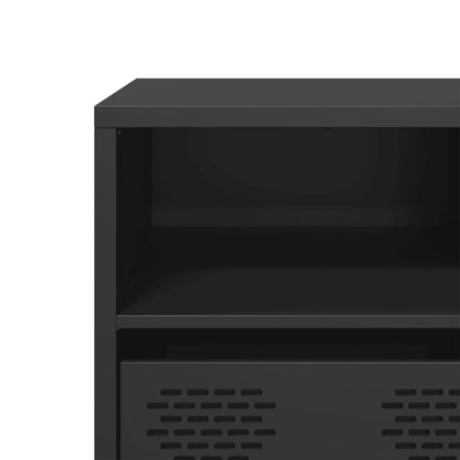 Mobile TV Nero 135x39x43,5 cm in Acciaio Laminato a Freddo - homemem39