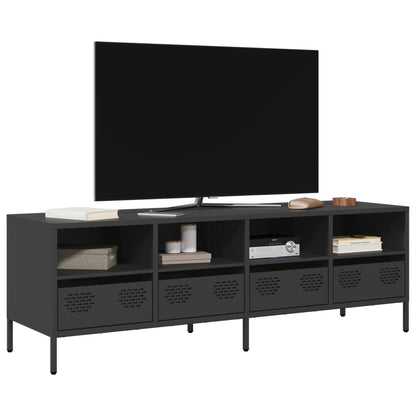 Mobile TV Nero 135x39x43,5 cm in Acciaio Laminato a Freddo - homemem39