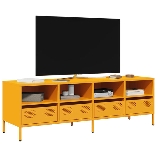 Mobile TV Giallo Senape 135x39x43,5 cm in Acciaio - homemem39
