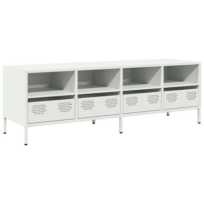 Mobile TV Bianco 135x39x43,5 cm in Acciaio Laminato a Freddo - homemem39