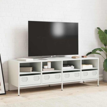 Mobile TV Bianco 135x39x43,5 cm in Acciaio Laminato a Freddo - homemem39