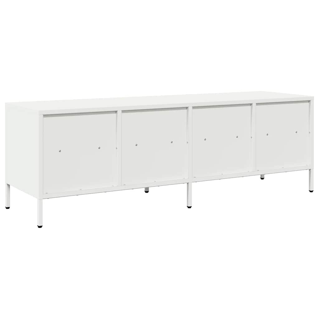 Mobile TV Bianco 135x39x43,5 cm in Acciaio Laminato a Freddo - homemem39