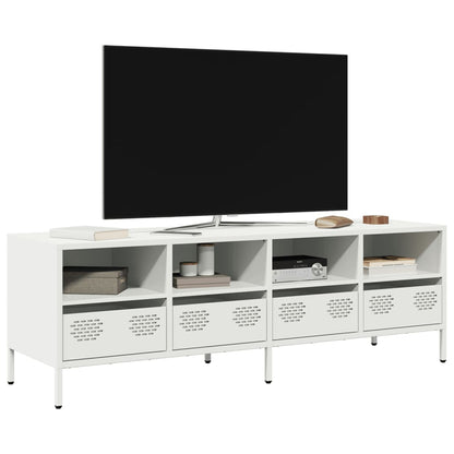 Mobile TV Bianco 135x39x43,5 cm in Acciaio Laminato a Freddo - homemem39