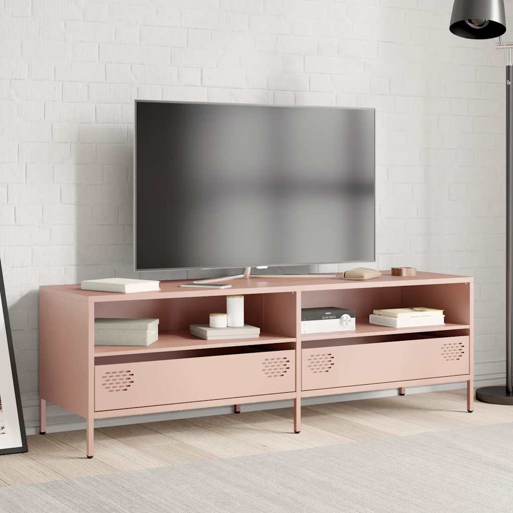 Mobile TV Rosa 135x39x43,5 cm in Acciaio Laminato a Freddo - homemem39