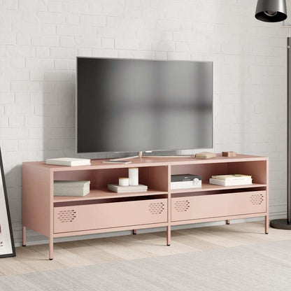 Mobile TV Rosa 135x39x43,5 cm in Acciaio Laminato a Freddo - homemem39