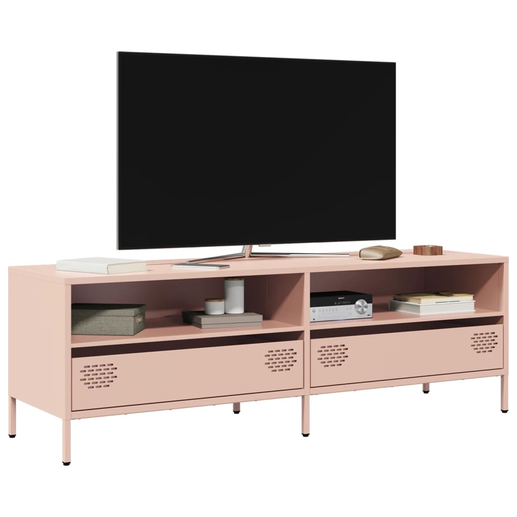 Mobile TV Rosa 135x39x43,5 cm in Acciaio Laminato a Freddo - homemem39