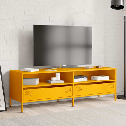 Mobile TV Giallo Senape 135x39x43,5 cm in Acciaio - homemem39