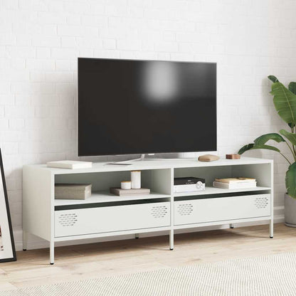 Mobile TV Bianco 135x39x43,5 cm in Acciaio Laminato a Freddo - homemem39