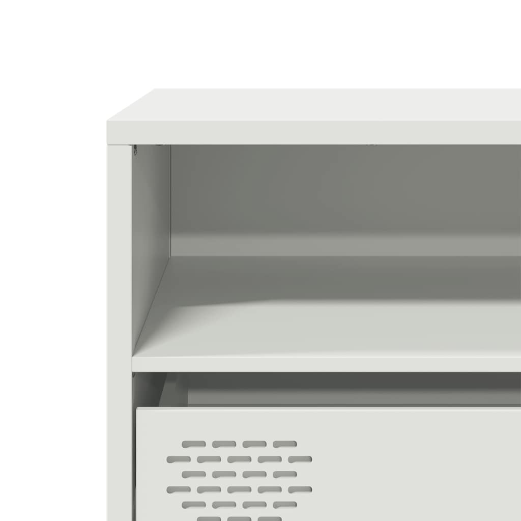 Mobile TV Bianco 135x39x43,5 cm in Acciaio Laminato a Freddo - homemem39