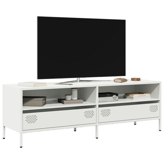 Mobile TV Bianco 135x39x43,5 cm in Acciaio Laminato a Freddo - homemem39