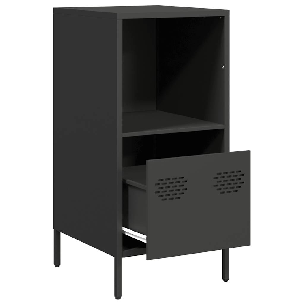 Credenza Nera 35x39x73,5 cm in Acciaio Laminato a Freddo - homemem39