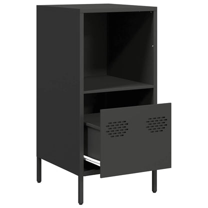 Credenza Nera 35x39x73,5 cm in Acciaio Laminato a Freddo - homemem39