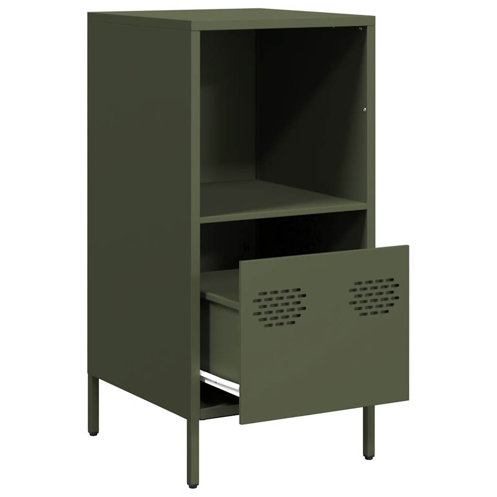 Credenza Verde Oliva 35x39x73,5 cm in Acciaio Laminato a Freddo - homemem39
