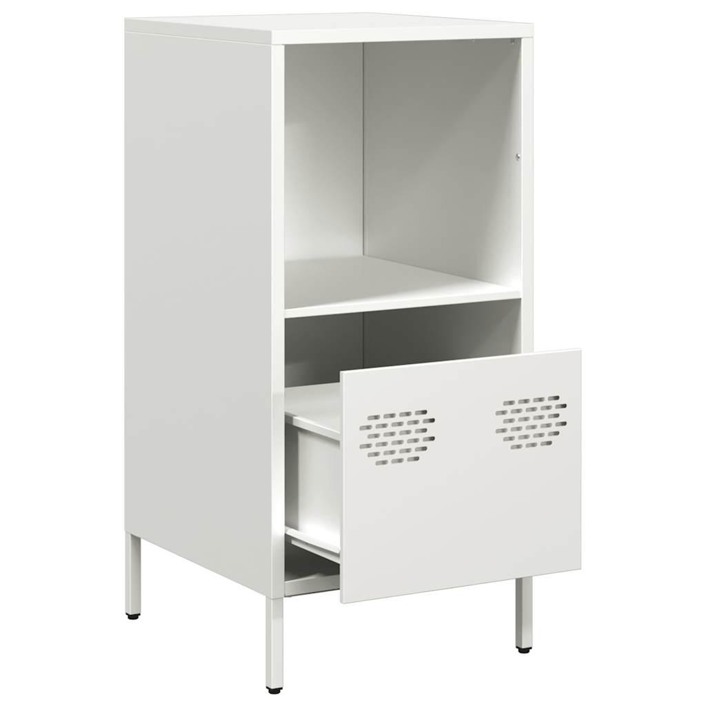 Credenza Bianca 35x39x73,5 cm in Acciaio Laminato a Freddo - homemem39