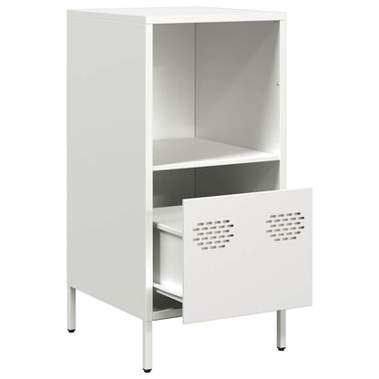 Credenza Bianca 35x39x73,5 cm in Acciaio Laminato a Freddo - homemem39
