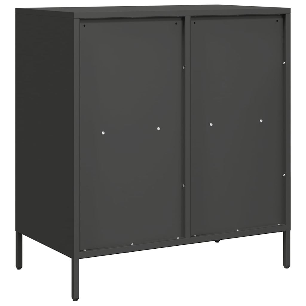 Credenza Nera 68x39x73,5 cm in Acciaio Laminato a Freddo - homemem39