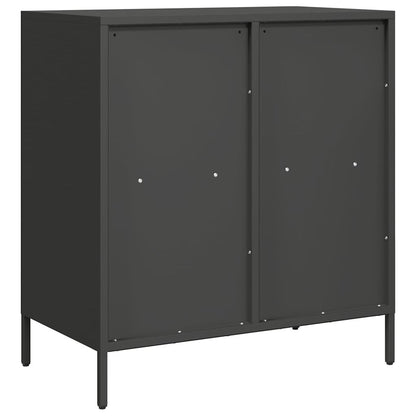Credenza Nera 68x39x73,5 cm in Acciaio Laminato a Freddo - homemem39