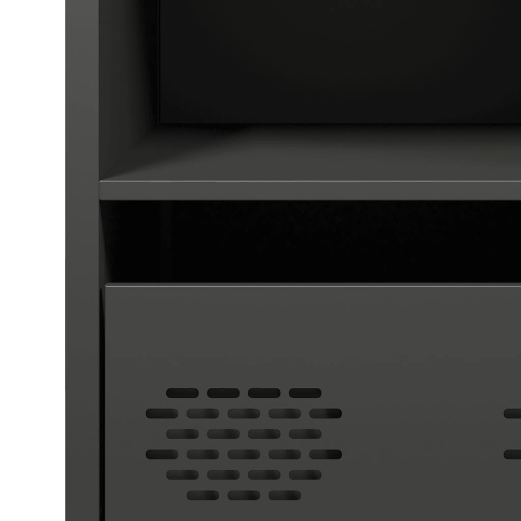 Credenza Nera 68x39x73,5 cm in Acciaio Laminato a Freddo - homemem39