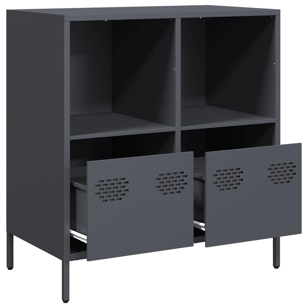 Credenza Antracite 68x39x73,5 cm in Acciaio Laminato a Freddo - homemem39