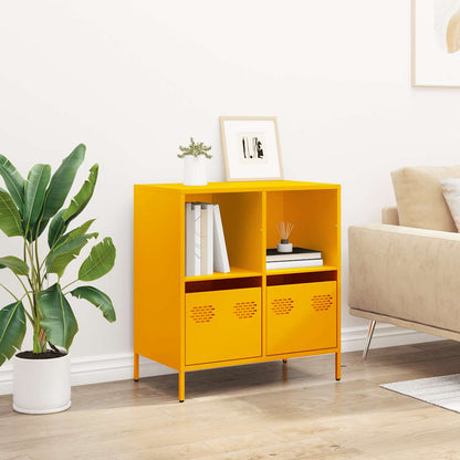 Credenza Giallo Senape 68x39x73,5 cm Acciaio Laminato a Freddo - homemem39