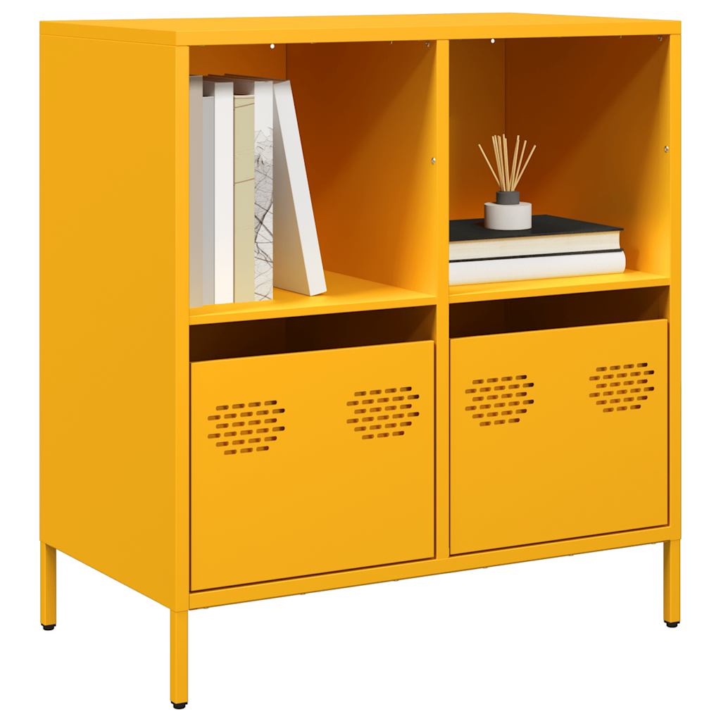 Credenza Giallo Senape 68x39x73,5 cm Acciaio Laminato a Freddo - homemem39
