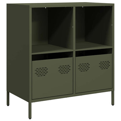 Credenza Verde Oliva 68x39x73,5 cm in Acciaio Laminato a Freddo - homemem39