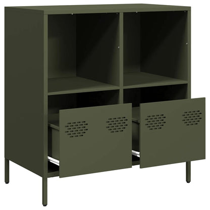 Credenza Verde Oliva 68x39x73,5 cm in Acciaio Laminato a Freddo - homemem39
