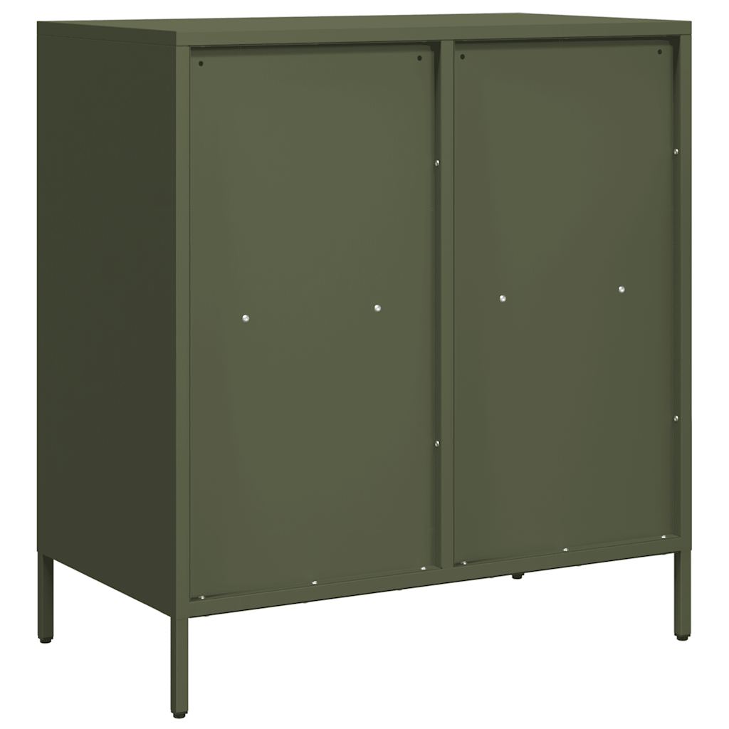 Credenza Verde Oliva 68x39x73,5 cm in Acciaio Laminato a Freddo - homemem39