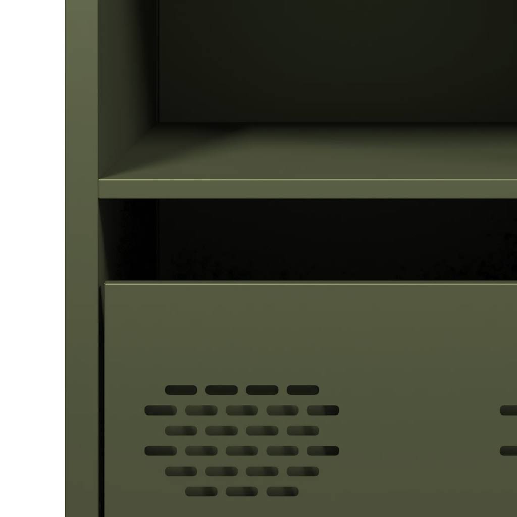 Credenza Verde Oliva 68x39x73,5 cm in Acciaio Laminato a Freddo - homemem39