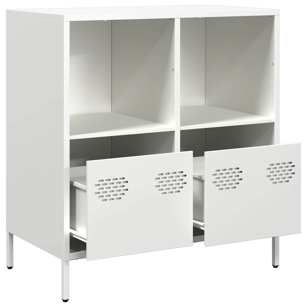 Credenza Bianca 68x39x73,5 cm in Acciaio Laminato a Freddo - homemem39