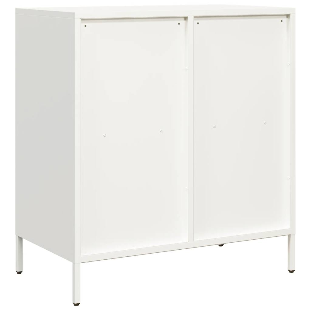 Credenza Bianca 68x39x73,5 cm in Acciaio Laminato a Freddo - homemem39