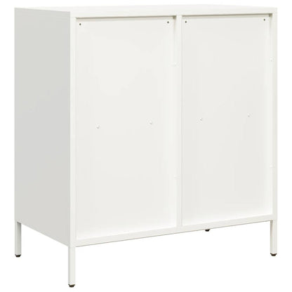 Credenza Bianca 68x39x73,5 cm in Acciaio Laminato a Freddo - homemem39