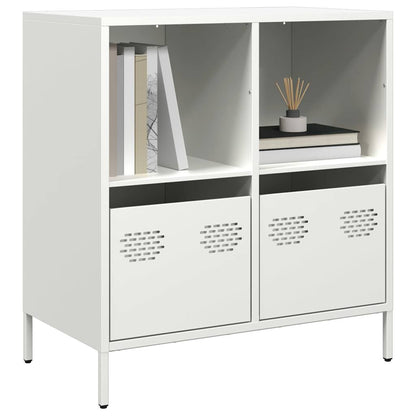 Credenza Bianca 68x39x73,5 cm in Acciaio Laminato a Freddo - homemem39