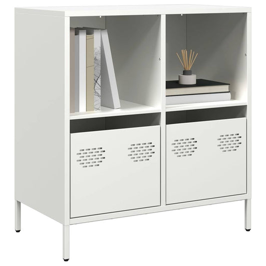 Credenza Bianca 68x39x73,5 cm in Acciaio Laminato a Freddo - homemem39
