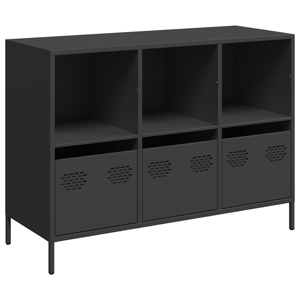 Credenza Nera 101,5x39x73,5 cm in Acciaio Laminato a Freddo - homemem39