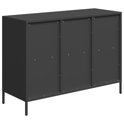 Credenza Nera 101,5x39x73,5 cm in Acciaio Laminato a Freddo - homemem39