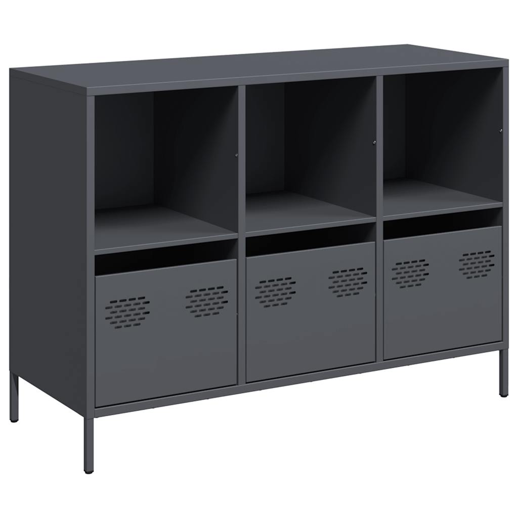 Credenza Antracite 101,5x39x73,5cm in Acciaio Laminato a Freddo - homemem39