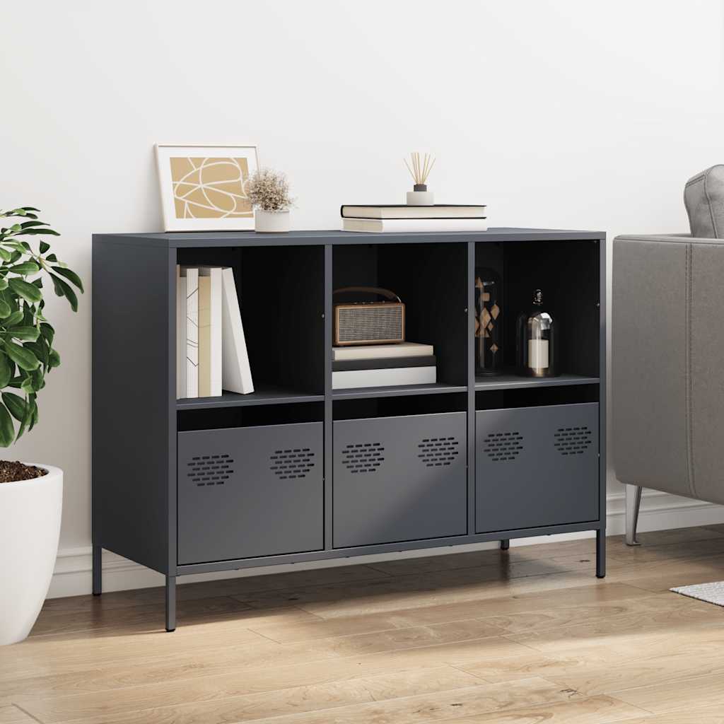 Credenza Antracite 101,5x39x73,5cm in Acciaio Laminato a Freddo - homemem39