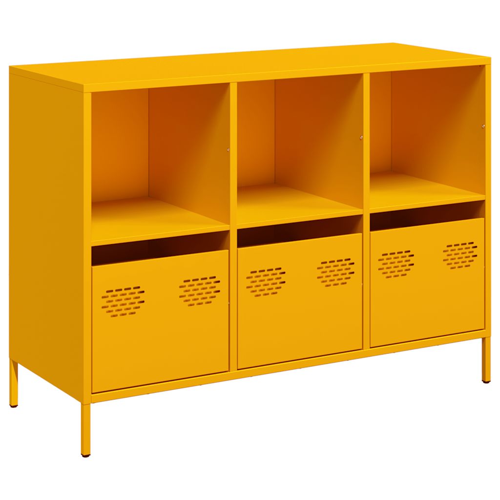 Credenza Giallo Senape 101,5x39x73,5 cm Acciaio Laminato Freddo - homemem39
