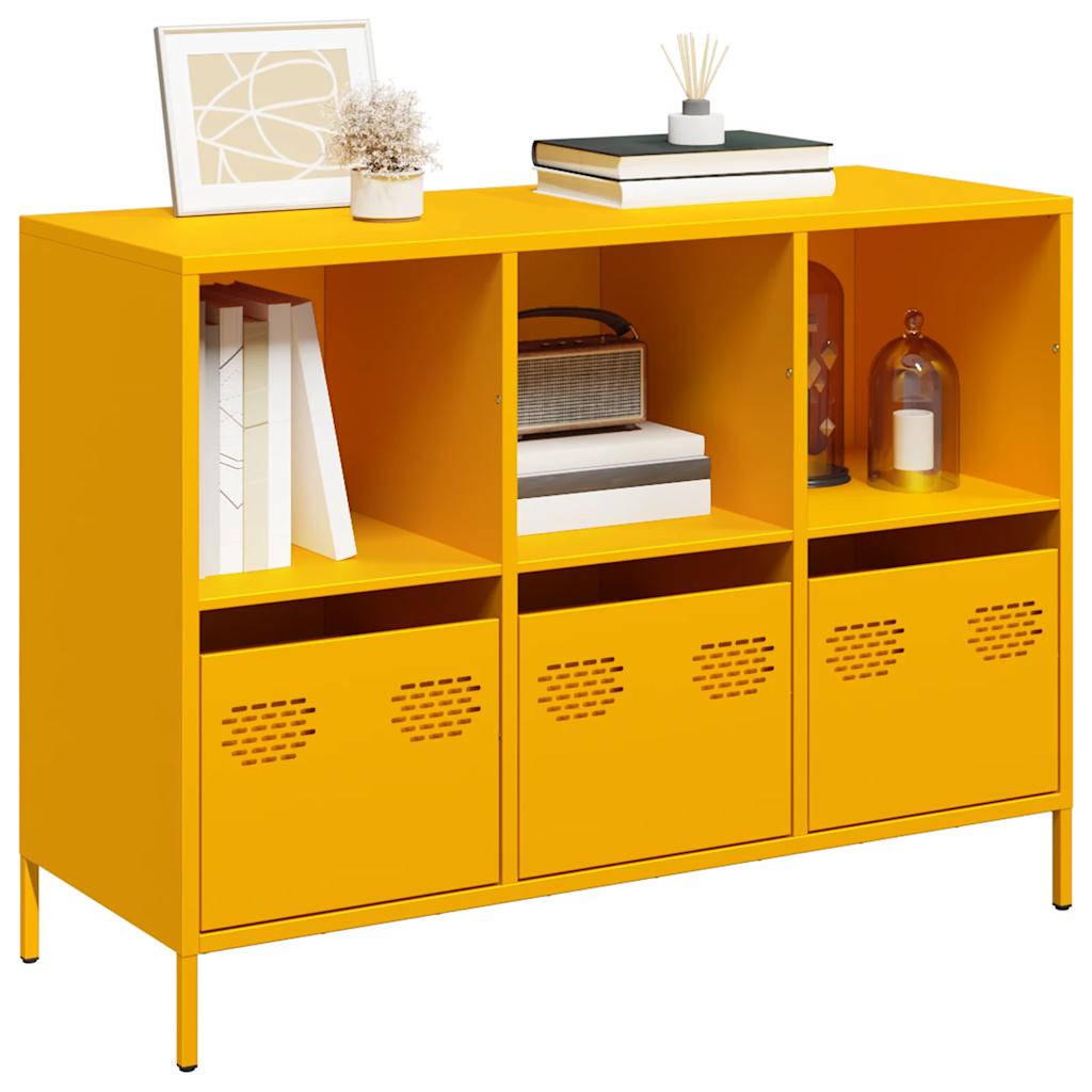 Credenza Giallo Senape 101,5x39x73,5 cm Acciaio Laminato Freddo - homemem39
