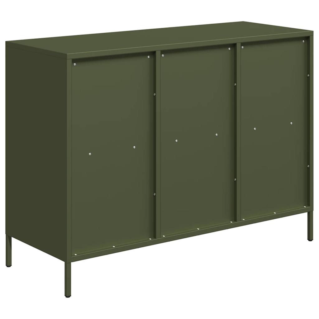 Credenza Verde Oliva 101,5x39x73,5 cm Acciaio Laminato a Freddo - homemem39