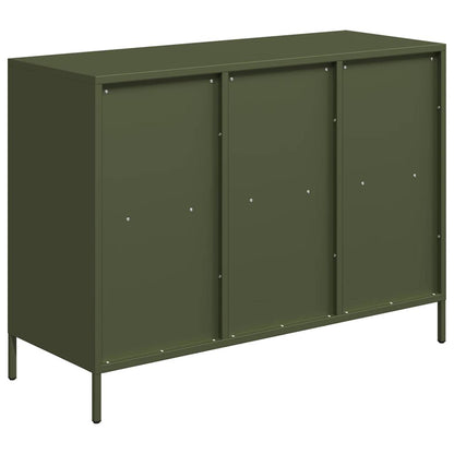Credenza Verde Oliva 101,5x39x73,5 cm Acciaio Laminato a Freddo - homemem39