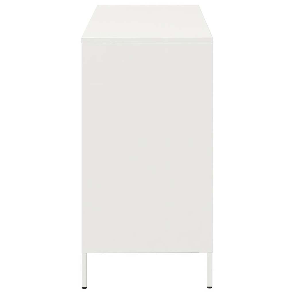 Credenza Bianca 101,5x39x73,5 cm in Acciaio Laminato a Freddo - homemem39