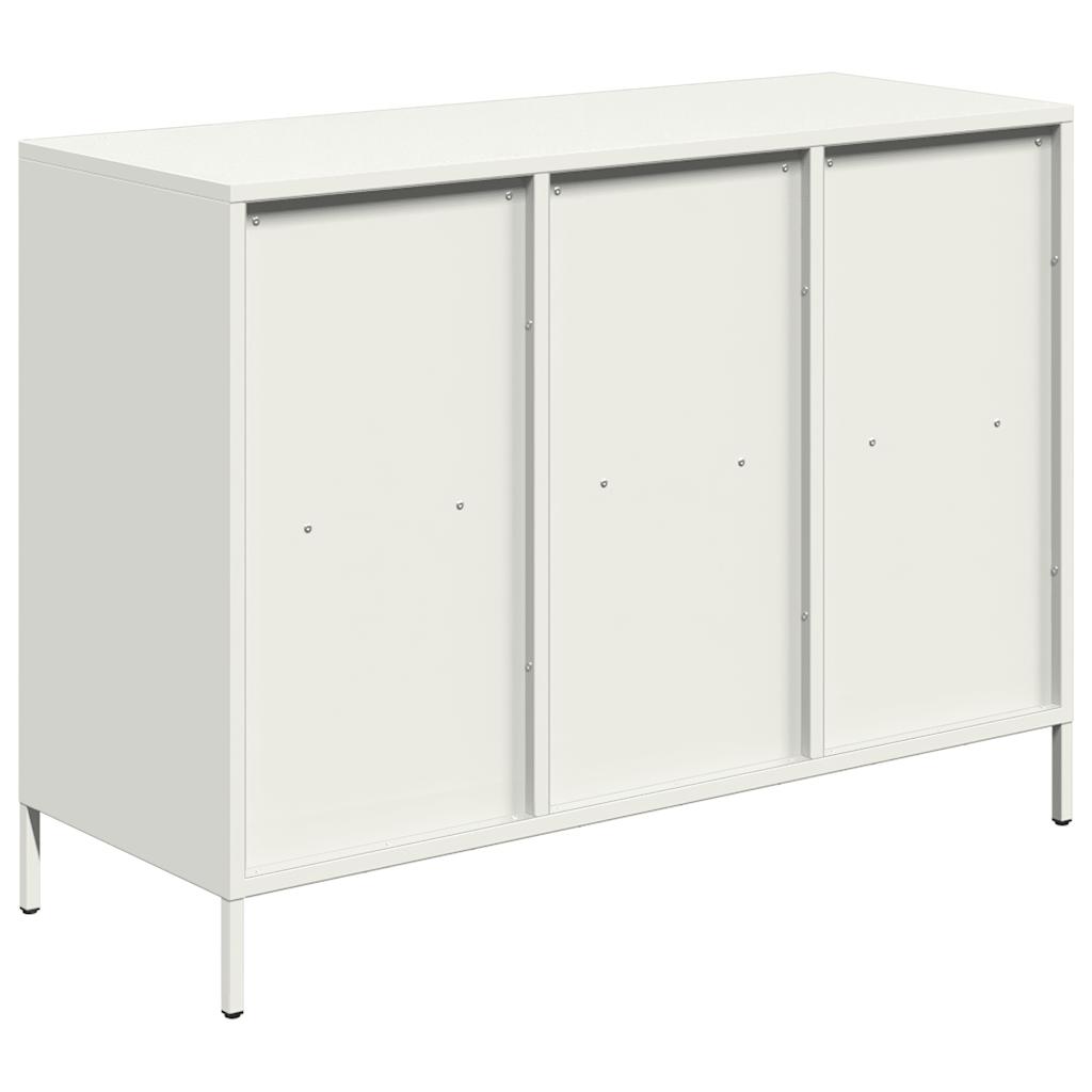 Credenza Bianca 101,5x39x73,5 cm in Acciaio Laminato a Freddo - homemem39