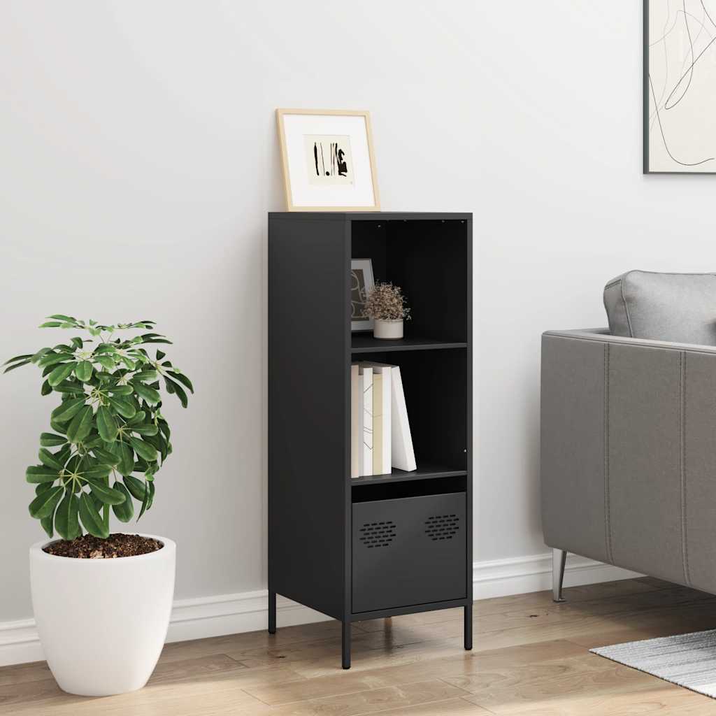 Credenza Nera 35x39x103,5 cm in Acciaio - homemem39