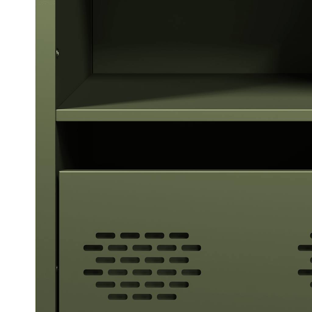Credenza Verde Oliva 35x39x103,5 cm in Acciaio - homemem39