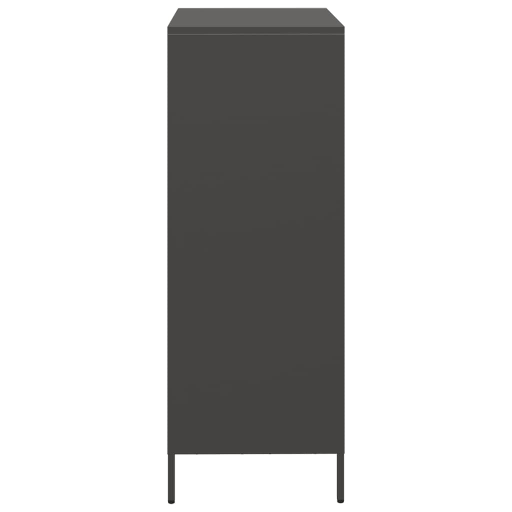 Credenza Nera 68x39x103,5 cm in Acciaio - homemem39